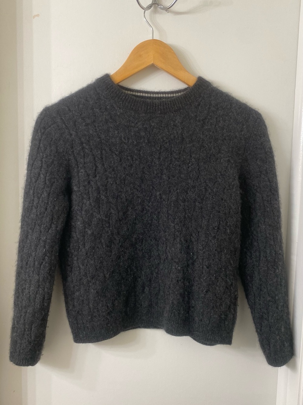 Kids Charcoal Cable Knit Sweater